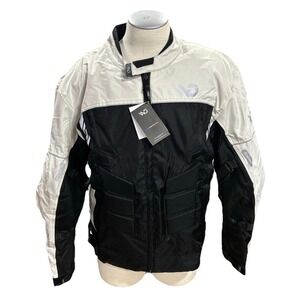 WD Motorsports Motorcycle Jacket Mens 3XL Vegas Series Black, White Padded